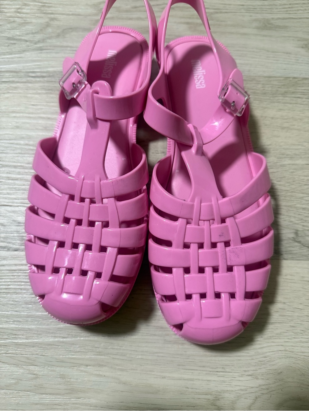 Melissa Possession Sandals Sz 9 Gloss Pink Shoes Fisherman Jellies Y2K Style - Picture 7 of 9